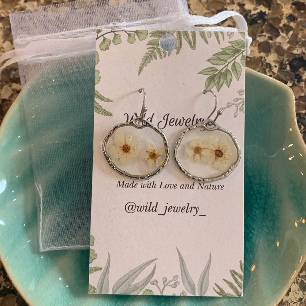 Silver Floral Earrings